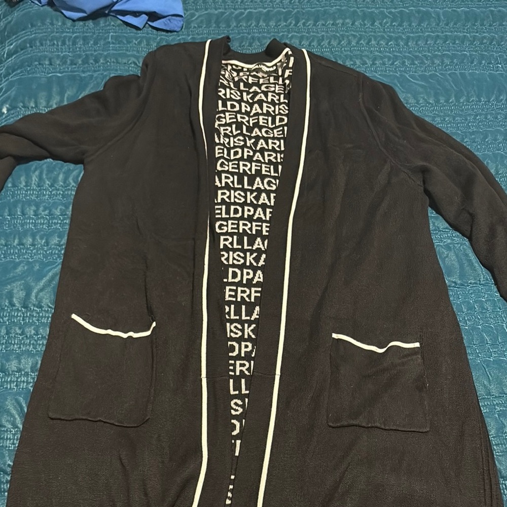 Karl Lagerfeld Black Blazer Sophisticated Suit Jacket